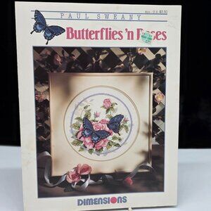 Cross Stitch Pattern Butterflies N Roses By Paul Sweany Dimensions 1992 USA